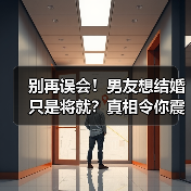 别再误会！男友想结婚只是将就？真相令你震