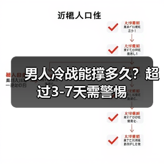 男人冷战能撑多久？超过3-7天需警惕(图2)