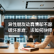 异性朋友动真情却不愿破坏家庭，该如何抉择