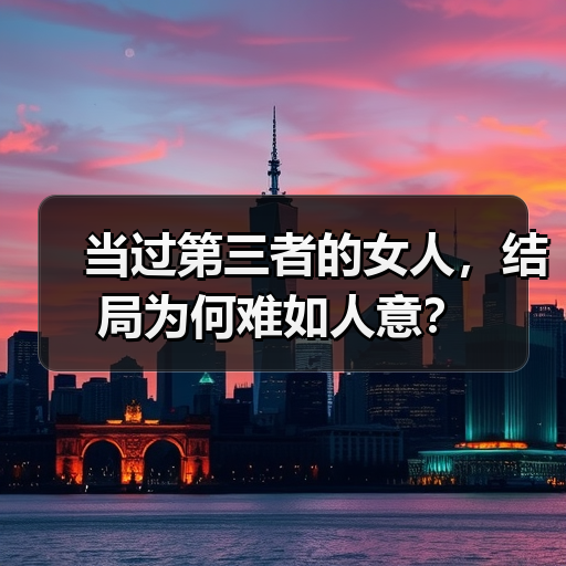 当过第三者的女人，结局为何难如人意？
